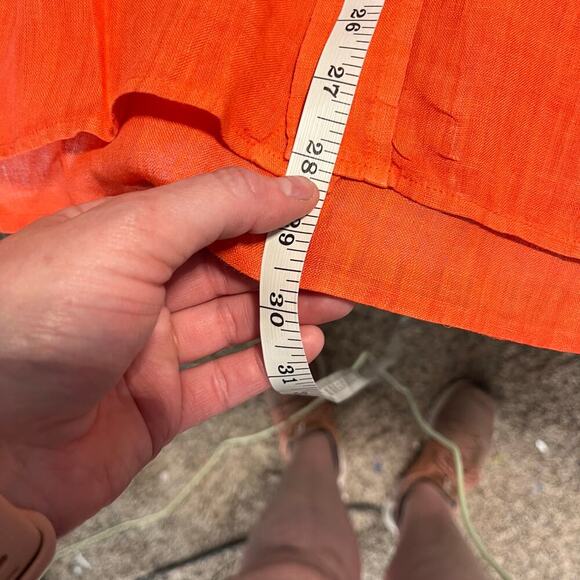 Benson New York Men's Bright size large 100% linen button down collared shirt - Picture 3 of 8